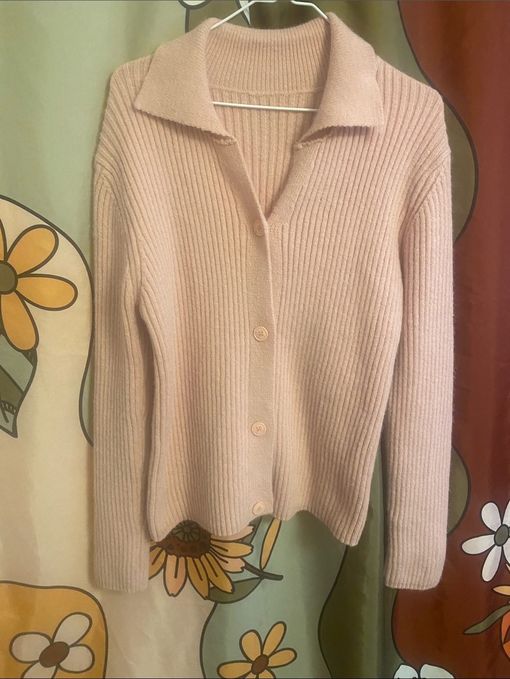Ribbed Knit Button-Up Sweater Cardigan